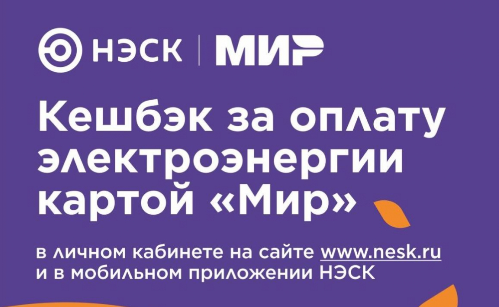 Акция «Кешбэк за оплату электроэнергии картой «Мир»